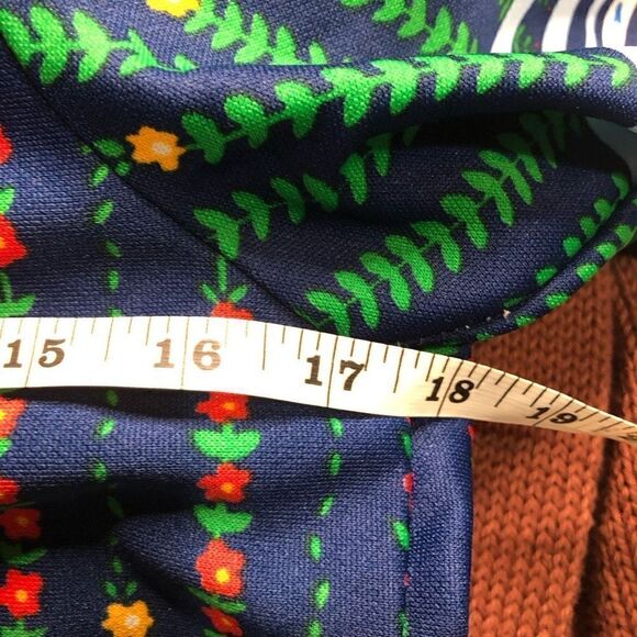 Vtg NPC Fashions Womens Blouse M Poly Retro 3/4 Sleeves Spread Collar Floral - Picture 8 of 10